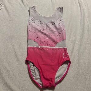 Pink Ombre Rhinestone Gymnastics Leotard